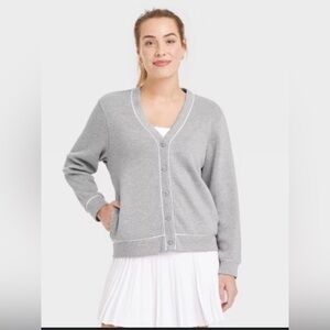 All in Motion Women's Heather Gray Cardigan Sweater